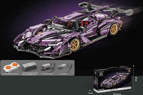 Конструктор на р/к 7607 M (24/2) “Машина”, 1:14, 1220 ел., розмір 37х19х10 см, батарея, пульт