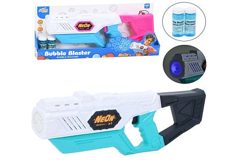 Мильні бульбашки B47 (12шт) автомат/бластер, 42см, світло, запаска 7,5см 2шт, 2 кольори, на бат-ці,