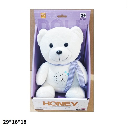 Нічник K432-2 ведмедик м'як.батар.муз.світ.проектор.кор.29*16*18 /32/