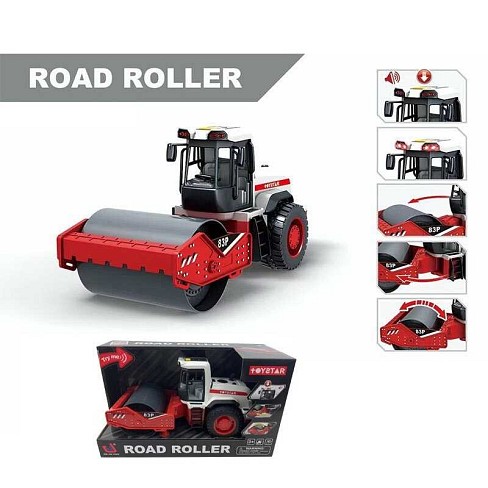 Спецтехніка 666-83 P (18) Каток”, інерція,  звуки, підсвічування, рухомі елементи, гумові шини, в к"