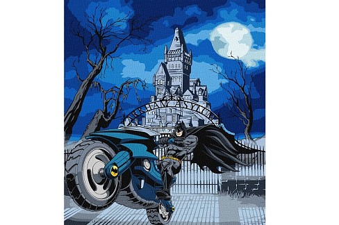 Картина по номерах WB Batman: Batcycle з фарбами металік extra" 40х50см  KHO8709"