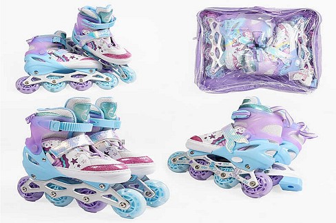 Ролики 8211-04 М розмір 34-38 (6) колір Фіолетовий, устілка 22-24 см, колеса PU, d коліс – 6 см, під