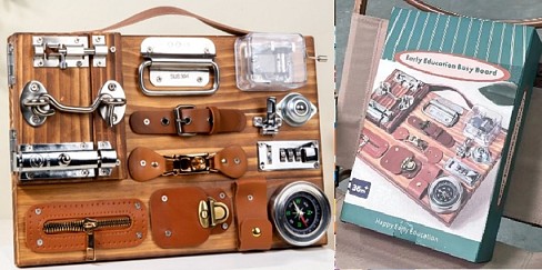 Дерев'яна іграшка арт. C15054 (10шт) бізіборд у коробці 35,5*25*10,5см