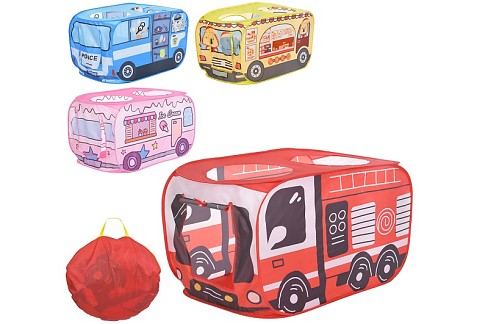 Намет MR 1483 (12шт) машина, 110-69-в70см, криша-2 отвори, вхід-накидка, 4види, у сумці, 43-43-5см