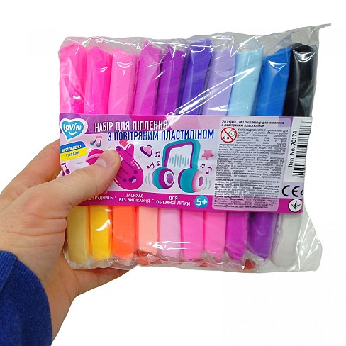 20 стіків ТМ Lovin Набір для ліплення з повітряним пластиліном Ок70174