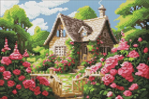 Набір з алмазною мозаїкою Затишний будиночок" 30x40см  AMO8141"