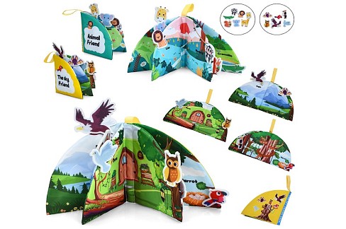 Книжка  056-11-12 (70шт) 14-14-2см, фігурки (кріплення-липучки), пискавка, 2 види, у пакеті, 21-22-3