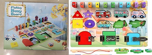 Дерев'яна іграшка арт. WD15403 (30шт) бізіборд у коробці 31*23,2*3,5см