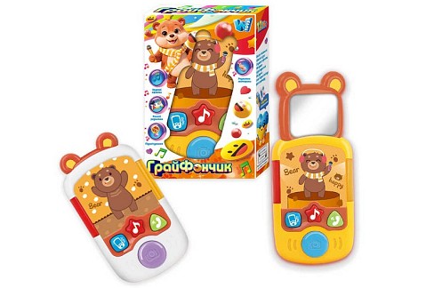 Телефон Грайфончик" 80603 (48) "WToys", 2 кольори, ОЗВУЧУВАННЯ УКРАЇНСЬКОЮ МОВОЮ, звук, підсвічуван"