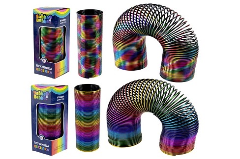 Пружинка Веселка" Yabba Dabba арт. YD2547 (288шт/2) 2 кольори мікс, р-р 5*5*15см, короб.5,3*5,3*15,"