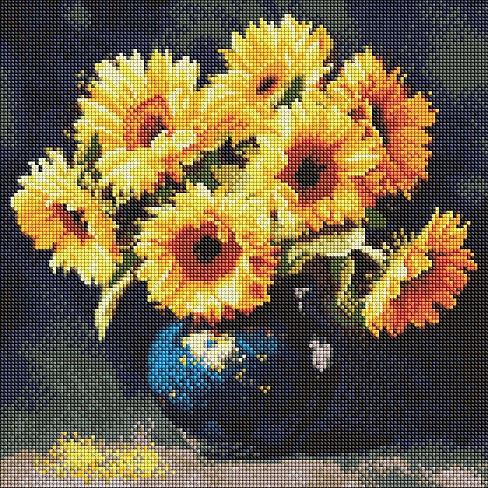 Набір з алмазною мозаїкою Соняшник в темряві" 40х40см  AMO8354"