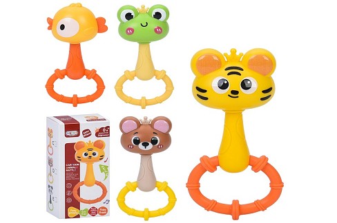 Брязкальце 368-94A-B-C-D (96шт) тварина, 12,5см, прорізувач, 4 види, в кор-ці, 6,5-13-4см