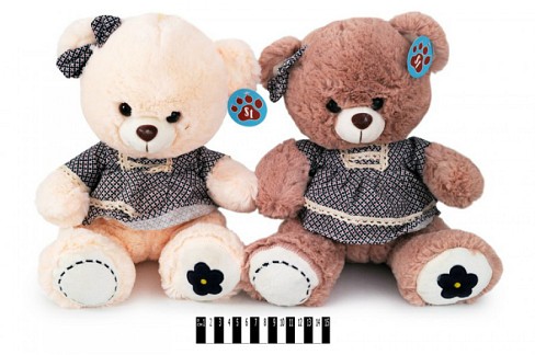 Ведмедик в платті коричневий 2764/33  33см