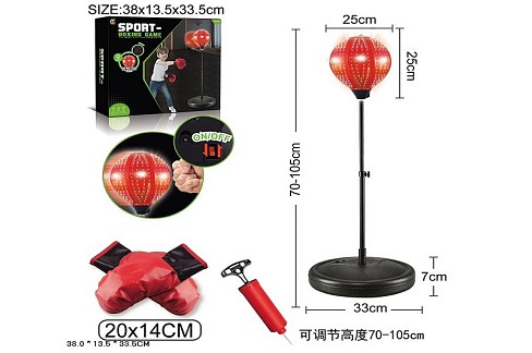 Боксерська груша ZG270-566 на стійці з рукавичками та насосом світ.кор.38*13,5*33,5 /12/