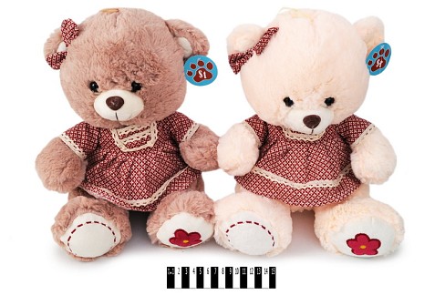 Ведмедик в платті  коричневий  2764B/33  33см