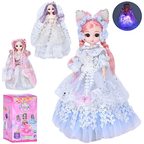 Лялька LM-40-42-44 (36шт) 23см, танцює, музика, світло, аксесуар, 3 види, на бат-ці, в кор-ці, 11,5-