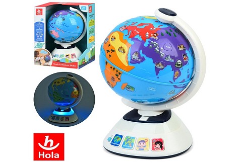 Гра HE898500 (4шт) глобус, 30см, навчальний, сенсорний, музика, звук(англ), світло, 2 режими гучност