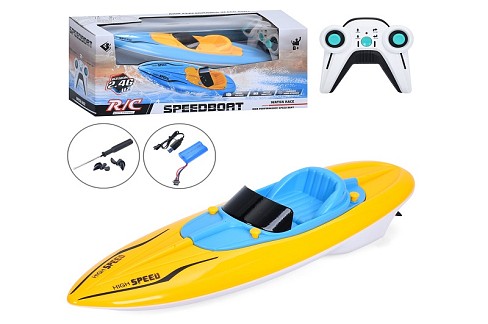 Катер 687-1 (12шт) р/к2,4G, акум, 34см, світло, USBзарядне, 2 кольори, в кор-ці, 37,5-16,5-15см