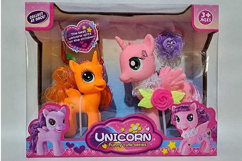 Набір поні 908-3 (48/2) 2 фігурки, гумові, обертається голова, аксесуари, в коробці