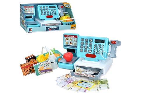 Касовий апарат 3286 (20шт) калькулятор, сканер, звук, світло, корзина, продукти, гроші, на бат-ці, в