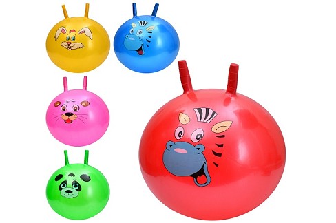 М'яч для фітнесу MS 4302 (40шт) з ріжками, 45см, 350г, 5 кольорів/мікс видів, у пакеті, 13-17-4см