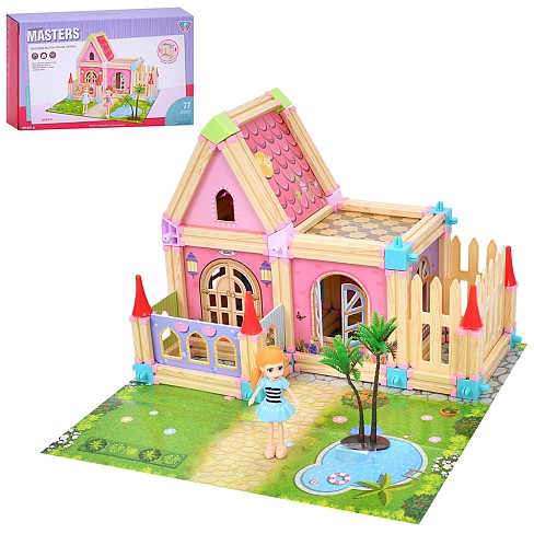 Будиночок WF251-2 (30шт) лялька 8см, дерево, 77дет, в кор-ці, 24-14,5-6,5см