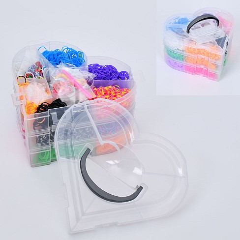 Набір для плетіння браслетів  SD007 (24шт) резинки для плетіння, гачки, підвіски, намистини-англ.літ