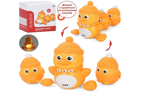 Музична іграшка YL503B (9шт) Качка з каченятами, качка (15см, музика, світло, їздить, 2 режими гри),