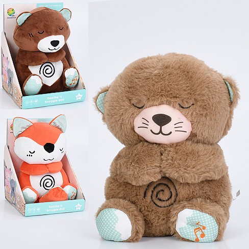 Нічник 85088-85288-85488 (24шт) тварина, 24-15-10см, плюш, світло, музика, рухливий живіт, 3 види(ли