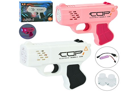 Мильні бульбашки A9099 (48шт) пістолет, 15см, акум, USBзарядне, світло, запаска 5,5см 2шт, в кор-ці,