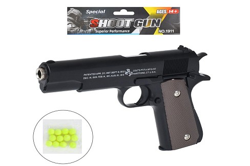 Пістолет 19-1B (36шт) 22см, пластикові кулі, у пакеті, 16-24,5-3см