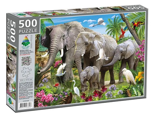 Пазли 500  Слони"  Ен3606"
