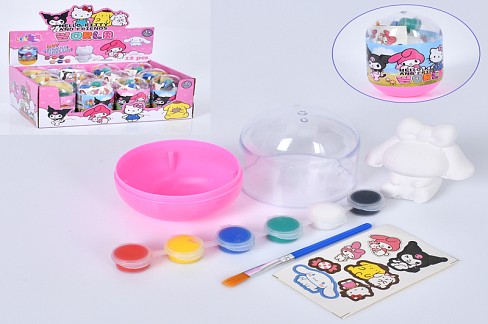 Набір для творчості JJ2492-35 Упак12шт(144шт)KR, розмальов,фігурка(гіпс) фарби,пензлик,наліпки,в кол