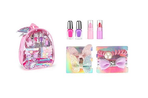 Набір косметики арт. ZR-37C (144шт/2)  помада, лак для нігтів, аксесуари для волосся, у валізі 17*5,