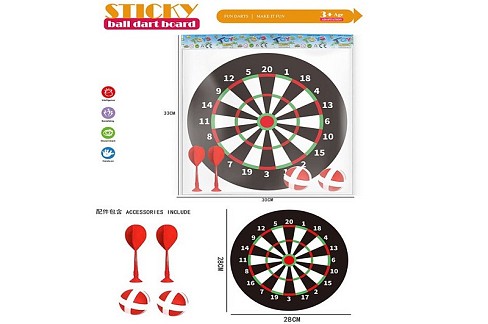 Дартс арт. 1699-33 (288шт/2)  2 м'ячика на ліпучці, 2 дротика на магніті пакет 30*3*33 см