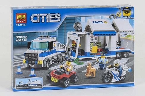 Конструктор Bela Cities 10657 (24) Мобільний Командний Центр" 398 деталей, в коробці"