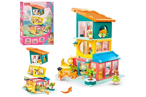 Конструктор SLUBAN M38-B1090 (12шт) будиночок, 571дет, фігурки, в кор-ці, 52-33-7см