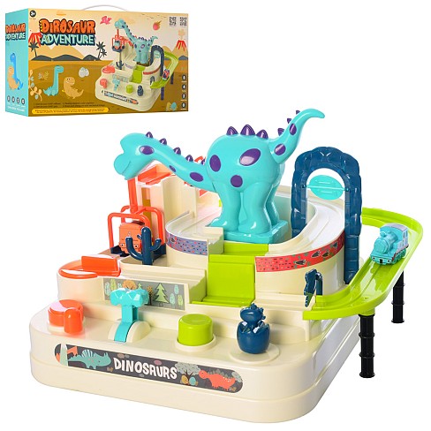 Трек T102-88A (8шт) динозавр, паровоз 2шт, рухомі деталі, кор, 49,5-27-14см