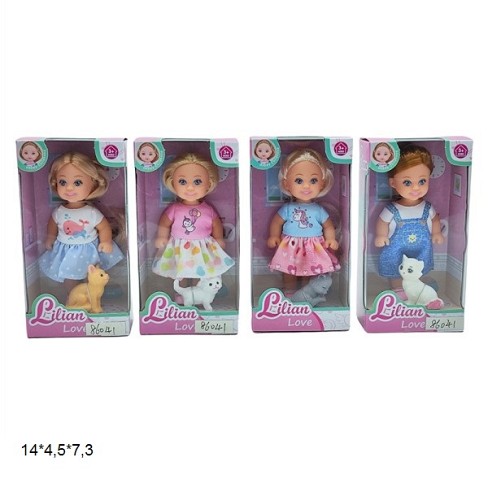 Лялька 11,5см 86041 з котиком 4в.кор.14*4,5*7,3 /144/