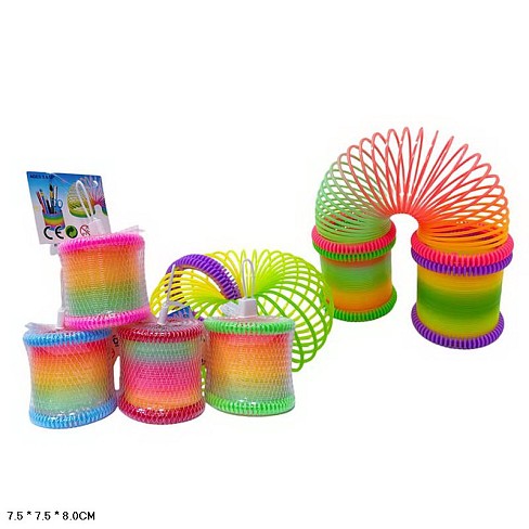 Пружинка-Веселка арт AJ-W (480шт/2) 4 кольори мікс, пакет7,5*7,5*8см