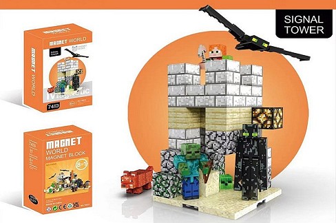 Конструктор магніт. арт. T9933 (24шт/2) , 65 дет, фігурки у комплекті, короб. 18*11,2*7,2см