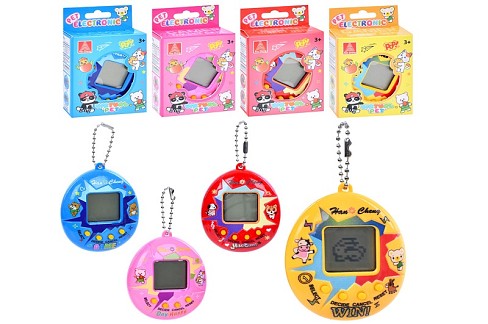 Гра HC-10160 (90шт) тамагочі, 6,5-5-1,5см, звук, ч/б екран, 4 види, бат(табл), в кор-ці, 5,5-9-2см