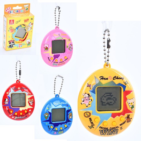 Гра HC-10160 (90шт) тамагочі, 6,5-5-1,5см, звук, ч/б екран, 4 види, бат(табл), в кор-ці, 5,5-9-2см