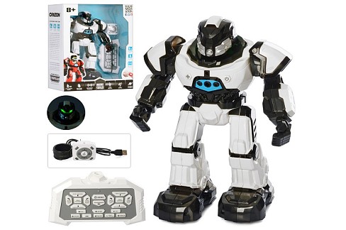 Робот 1702 (18шт) д/к(ІЧ) (пульт 2шт.),реагує на руку,28см,звук(англ.),світло,прогр.,акум., USBзар.,