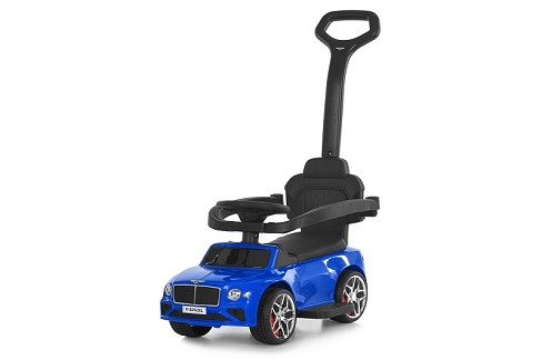 Каталка-толокар M 6252EL-4 (1шт) бат.ручка, муз, світло, шкіра, підсклянник, MP3, BLUETOOTH, синій