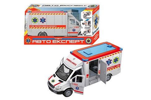 Машинка TK 97569 (24) Авто Експерт", "Швидка допомога", ОЗВУЧ УКР МОВОЮ,  інерція, звук, підсвіч, в"