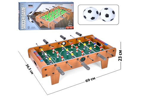 Футбол 2992 (6шт) дерев'яний, на штангах, на ніжках, 36,5-69-в23см, поле 59-35см, шкала ведення раху