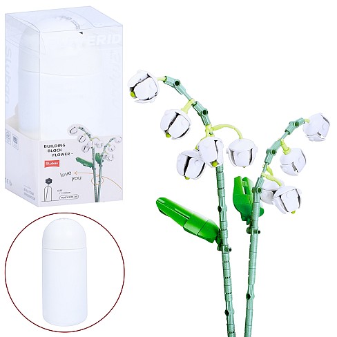 Конструктор SLUBAN M38-B1101-09 (32шт) квіти, конвалія, 42см, колба, в кор-ці(слюда), 9,5-22-9,5см