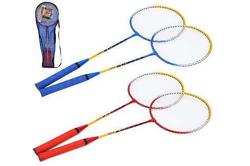 Бадмінтон MS 4936 (50шт) ракетки 2шт (65см, метал), дерев'яна ручка, 2 кольори, у чохлі, 67-21-3см