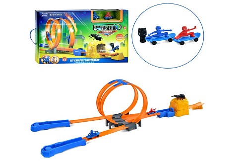 Трек SS028 (6шт) 330см, оберт 360, запуск, фігурка на скейті 9см 2шт, 22дет, в кор-ці, 55-35-9,5см